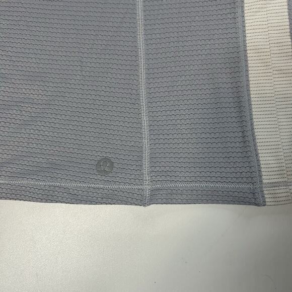 Lululemon Pedal To The Medal Singlet Tank Top Keyhole Back Gray Cream Size 8 - Picture 5 of 7